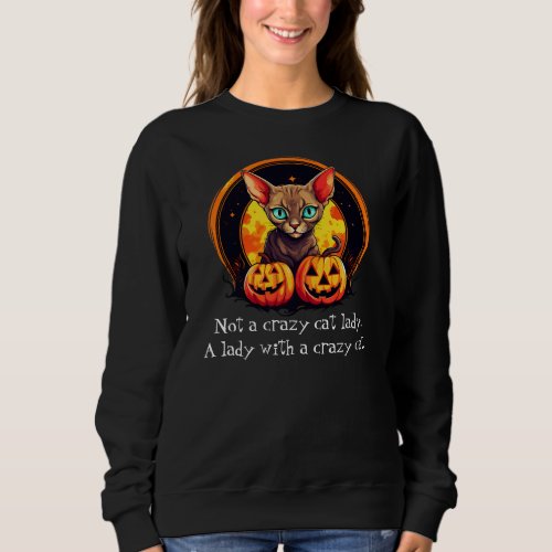 Cute Crazy Cat Lady Halloween Graphic Sweatshirt