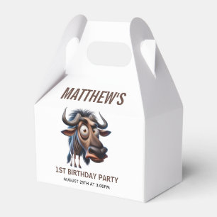 Cute Crazy Cheetah Farm Theme 1st Birthday Favor Boxes