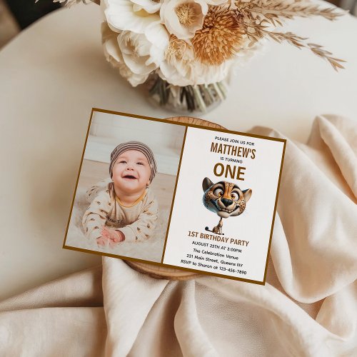 Cute Crazy Cheetah Farm Theme 1st Birthday