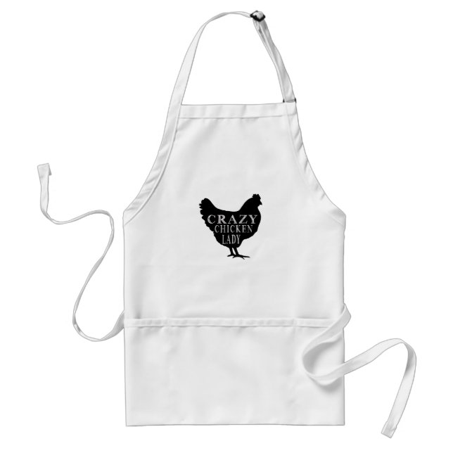 Cute Crazy Chicken Lady Adult Apron (Front)