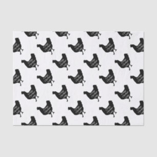 Cute Crazy Chicken Lady Chicken Silhouette Tissue Paper