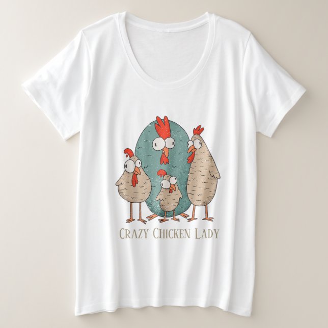 cute crazy chicken lady T-Shirt (Design Front)