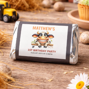 Cute Crazy Cow Farm Theme 1st Birthday Hershey's Miniatures