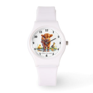 Cute crazy cow lady  watch