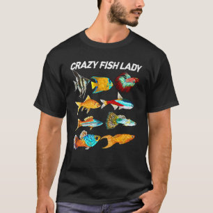 Cute Crazy Fish Lady, Fish Mom Aquarium Pet Fish I T-Shirt