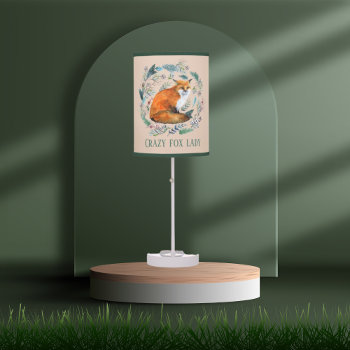Cute Crazy Fox Lady  Table Lamp by DoodlesGifts at Zazzle