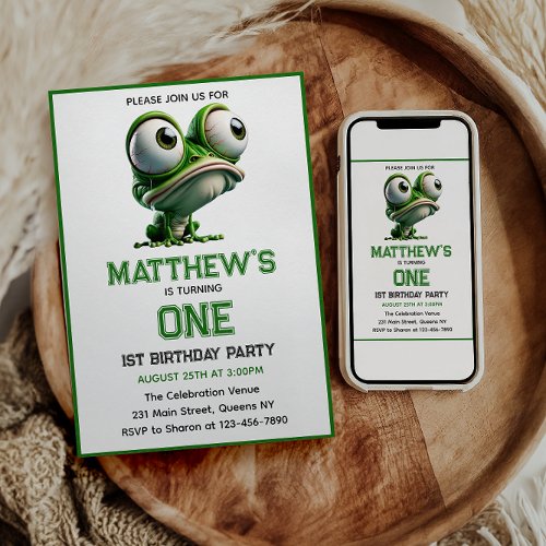 Cute Crazy Frog Farm Theme 1st Birthday 