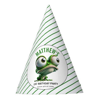 Cute Crazy Frog Farm Theme 1st Birthday Party Hat