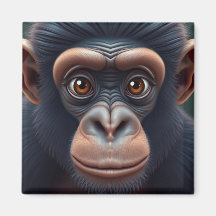 Cute Crazy Funny Chimpanzee Anime Portrait