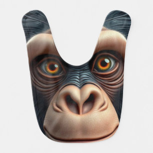 Cute Crazy Funny Chimpanzee Baby Bib