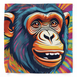 Cute Crazy Funny Chimpanzee Bandana