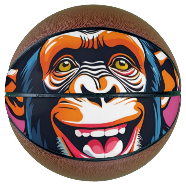 Cute Crazy Funny Chimpanzee  Basketball (Front)