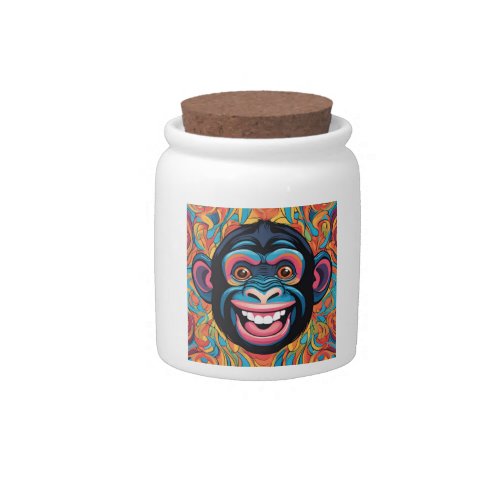 Cute Crazy Funny Chimpanzee Candy Jar