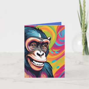 Cute Crazy Funny Chimpanzee Card