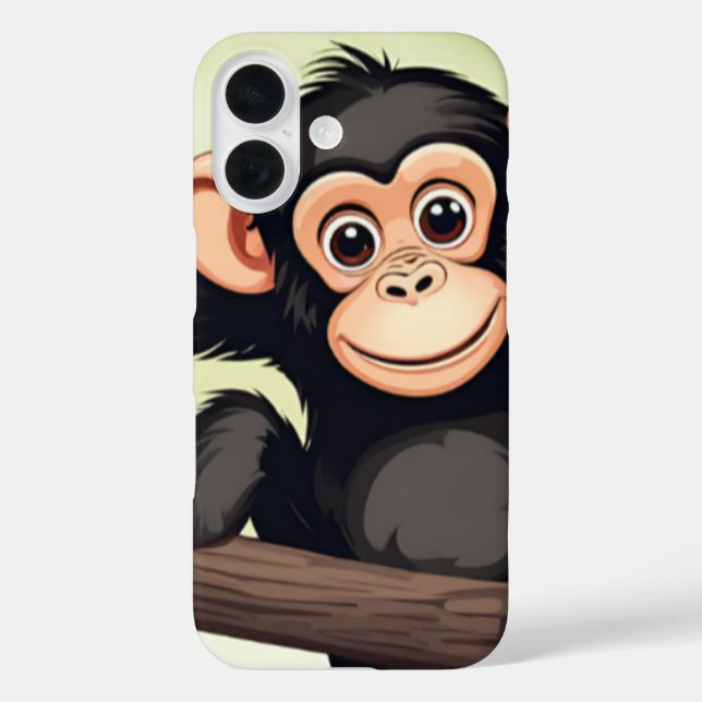 Cute Crazy Funny Chimpanzee Cartoon Case-Mate iPhone Case (Back)