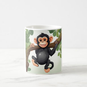 Cute Crazy Funny Chimpanzee Cartoon Coffee Mug
