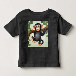 Cute Crazy Funny Chimpanzee Cartoon Toddler T-shirt