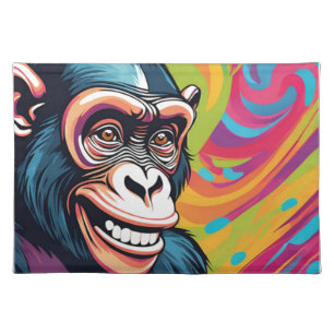 Cute Crazy Funny Chimpanzee  Cloth Placemat