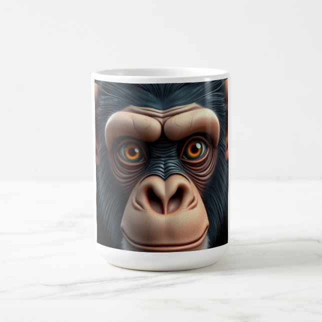 Cute Crazy Funny Chimpanzee  Coffee Mug (Center)