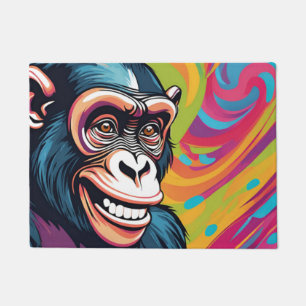 Cute Crazy Funny Chimpanzee Doormat