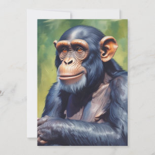Cute Crazy Funny Chimpanzee Holiday Card
