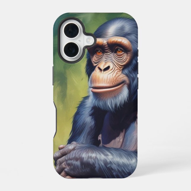 Cute Crazy Funny Chimpanzee  Iphone Case (Back)