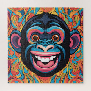 Cute Crazy Funny Chimpanzee Jigsaw Puzzle