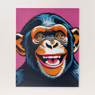 Cute Crazy Funny Chimpanzee Jigsaw Puzzle