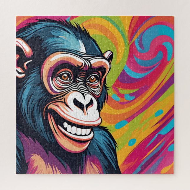 Cute Crazy Funny Chimpanzee  Jigsaw Puzzle (Vertical)