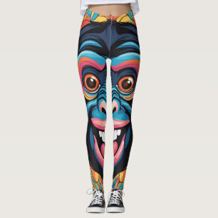 Cute Crazy Funny Chimpanzee  Leggings