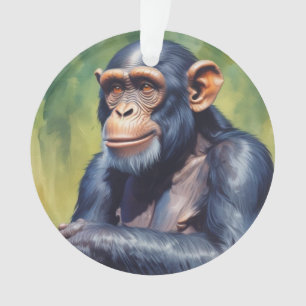 Cute Crazy Funny Chimpanzee Ornament