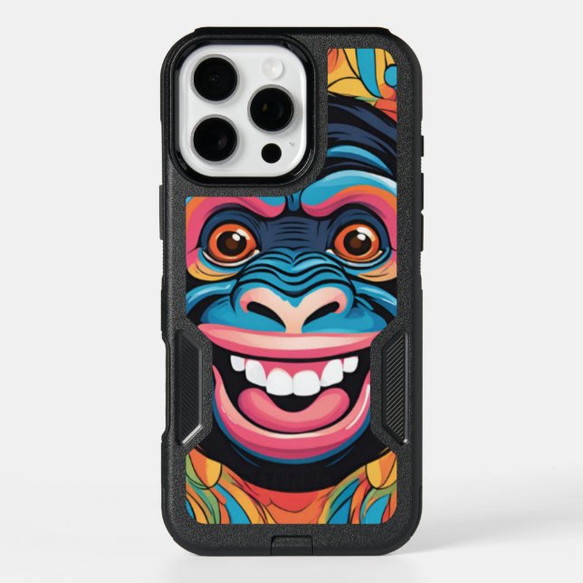 Cute Crazy Funny Chimpanzee  Otterbox iPhone Case (Back)