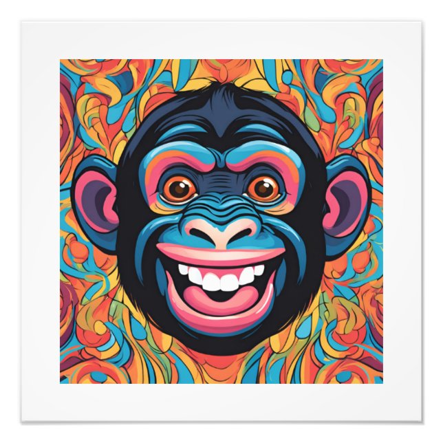 Cute Crazy Funny Chimpanzee  Photo Print (Front)