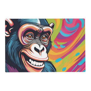 Cute Crazy Funny Chimpanzee  Placemat