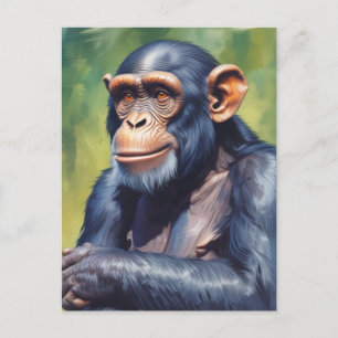 Cute Crazy Funny Chimpanzee  Postcard