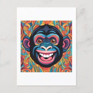 Cute Crazy Funny Chimpanzee  Postcard