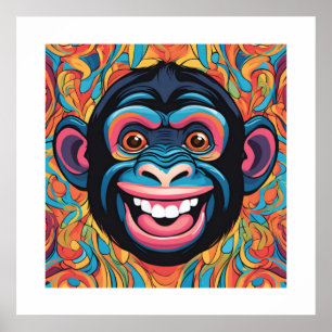 Cute Crazy Funny Chimpanzee Poster