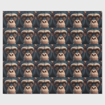 Cute Crazy Funny Chimpanzee  Wrapping Paper