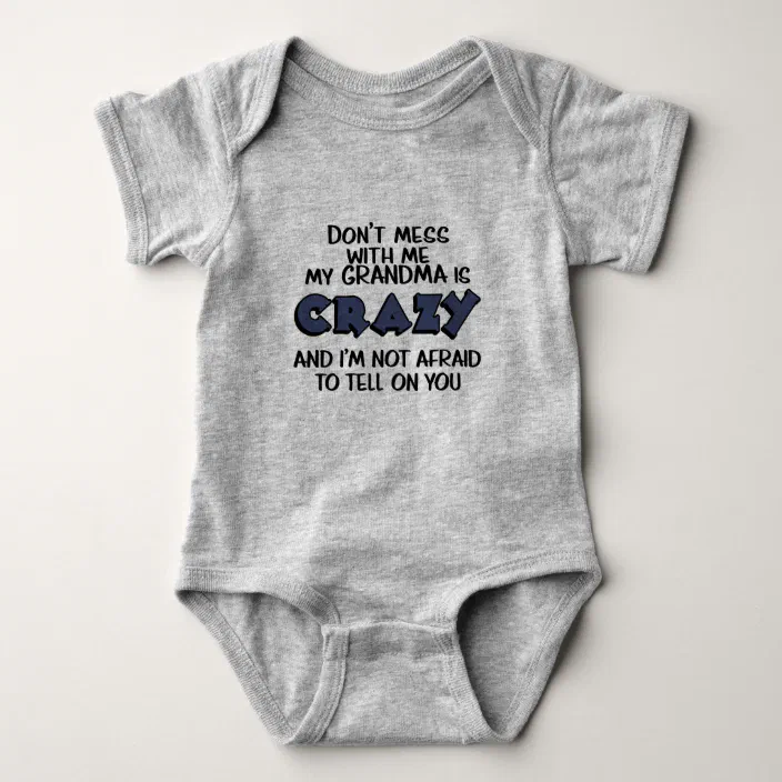 Back off I have a crazy grandma 1 Baby Bib Funny Cute New Baby Shower Gift 