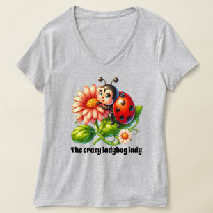 Cute crazy ladybug lady customizable T-Shirt