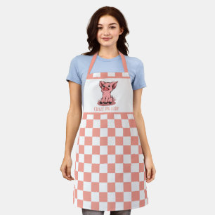 cute crazy pig lady add text apron