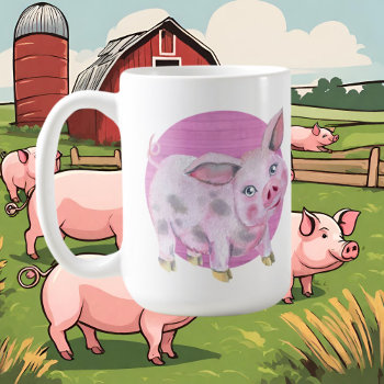 Cute Crazy Pig Lady Add Text Coffee Mug by DoodlesGifts at Zazzle