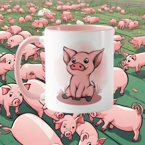 cute crazy pig lady add text mug