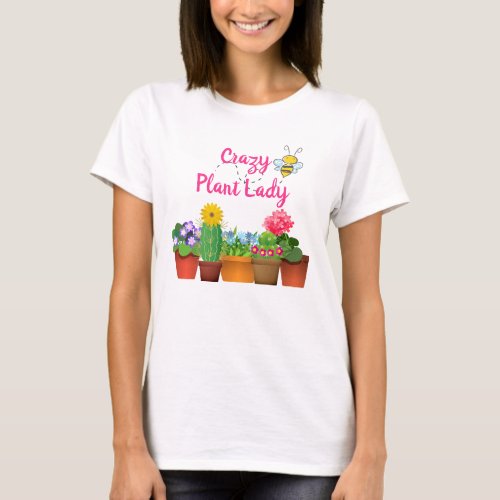 Cute Crazy Plant Lady  Cactus Garden Summer T_Shirt