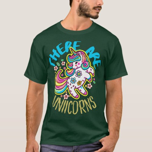 Cute Crazy Psycedelic Unicorn Artwork 2 T_Shirt