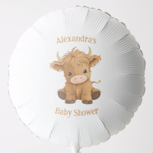 Cute Cream Baby Highland Cow Balloon