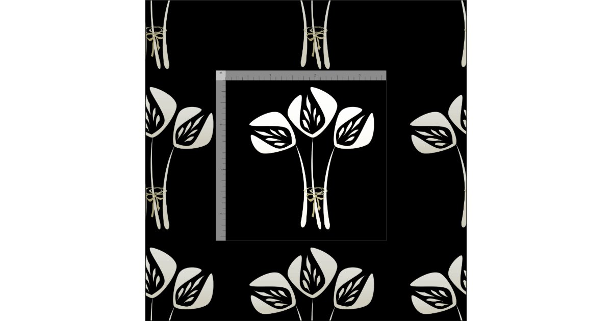 Cute Cream Black Art Deco Style Tulip Fabric | Zazzle.com