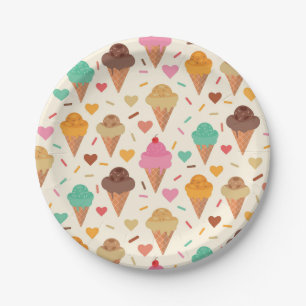 Cute  Cream Cone  pattern  Wrapping Paper Sheets Plates