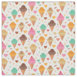 Cute Cream Cone With Hearts pattern  Fabric