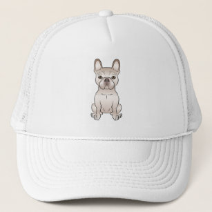 Cute Cream French Bulldog / Frenchie Dog Sitting Trucker Hat